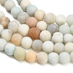 Brins de perles d'amazonite à fleurs naturelles givrées&nbsp;GG-CBA6382-A04-6mm-02