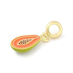 Europäische Anhänger aus Messing mit Emaille-Obst&nbsp;X-KK-Z090-08G-09