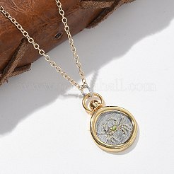Colliers pendentifs de tarot en laiton avec douze constellations&nbsp;NJEW-Q006-01F-G