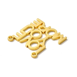 ステンレスペンダント201個  言葉の魅力はあなたをもっと愛しています  ゴールドカラー  19x18.5x1mm  穴：1.5mm&nbsp;STAS-E175-03G