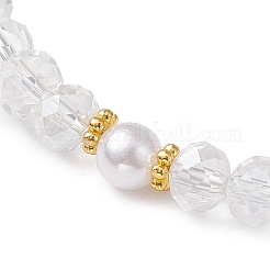 女性用ガラスビーズストレッチブレスレット  ロンデル  内径：2-1/4インチ（5.65cm）&nbsp;BJEW-JB11866-02