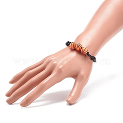 2шт 2 цвета спортивная тема акриловый браслет из бисера BJEW-JB08558-03