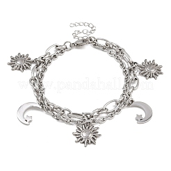 Многорядные браслеты из нержавеющей стали 304 BJEW-P365-01P