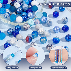 Прозрачные и окрашенные распылением бусины из стекла с эффектом кракле и имитации нефрита&nbsp;GLAA-PH0003-47D