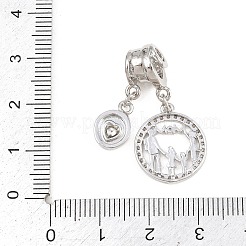 Muttertagsanhänger aus Messing mit Mikropflaster und klaren Zirkonia&nbsp;KK-H268-06P