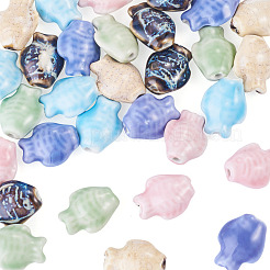 30 Uds. Cuentas de porcelana hechas a mano de 6 colores&nbsp;PORC-TA0001-84