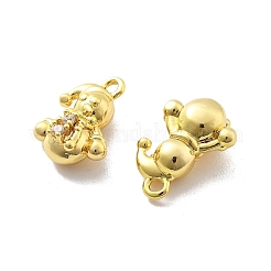Pendentifs avec zircon cubiques à micro-pavés en laiton&nbsp;KK-U049-04G-07