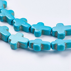 Синтетических нитей бирюзовые бусы&nbsp;G-E474-02A-12x16m