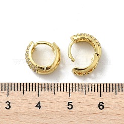 Латунные микро проложить серьги обруча кубического циркония&nbsp;EJEW-D311-078G