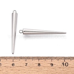 304ステンレスペンダント  スパイクコーンチャーム  ステンレス鋼色  38x5mm  穴：1.7mm&nbsp;STAS-T075-22C-P