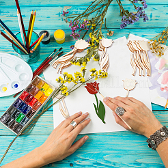 60 шт. 3-х стилистический необработанный лист дерева DIY-NB0008-47