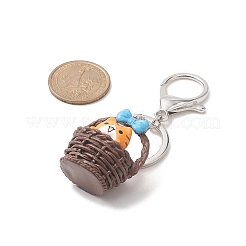 Цветочная корзина котенок непрозрачная смола брелки KEYC-JKC00460