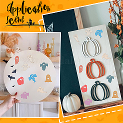 1 juego de decoraciones colgantes de madera con temática de Halloween&nbsp;WOOD-SC0001-92B