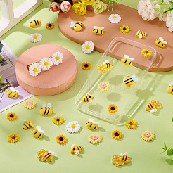 80 шт. 8 стиля кабошонов из смолы пчелы и цветы RESI-TA0004-24