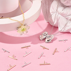 18 шт. 2-х цветные латунные трубчатые дужки&nbsp;DIY-SC0030-75A