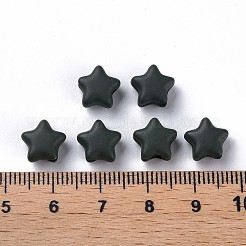 スプレープリントアクリルビーズ  スター  オリーブドラブ  8.5x9.5x5mm  穴：2mm  約2050個/500g&nbsp;MACR-S373-45-O01