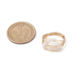 Кольца из натурального радужного лунного камня RJEW-TA00221-03