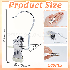 430ステンレス鋼とPVCフッククリップ  ステンレス鋼色  105x45.5x24.5mm&nbsp;AJEW-WH0752-589