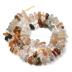 Натуральные разноцветные нити рутилированных кварцевых бусин&nbsp;G-L649-C05-01