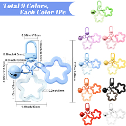 9 шт. 9-х цветные подвесные украшения в виде звезд из смолы&nbsp;AJEW-SP0003-36