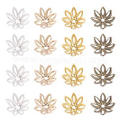 400шт 4 цвета 8-лепестковые железные колпачки для бусин&nbsp;IFIN-CJ0001-65