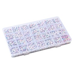 1680 шт. 28 стиля акриловые бусины с горизонтальными отверстиями SACR-FS0001-44