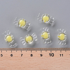 透明なアクリルビーズ  二層ビーズ  キャンディ  きいろ  9x17x8.5mm  穴：2mm  約960個/500g&nbsp;TACR-S152-03A-SS2105