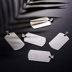 50 шт. 201 нержавеющая сталь с закругленными углами и штампованными пустыми бирками-подвесками&nbsp;STAS-BC0004-15