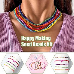 Наборы для изготовления браслетов из круглых стеклянных бусин своими руками&nbsp;SEED-YW0002-64A