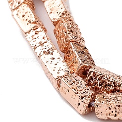 Brins de perles de pierre de lave naturelle galvanisées&nbsp;G-H303-A04-RG01