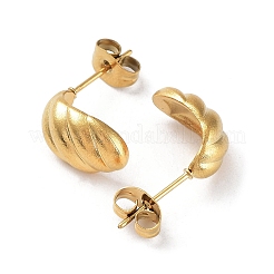Ионное покрытие (ip) 304 нержавеющая сталь круассан серьги гвоздики для женщин&nbsp;EJEW-P234-02G