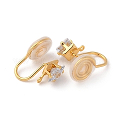 Фурнитура для ушей из латуни с микропаве из кубического циркония KK-F898-15E-G