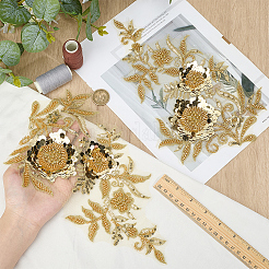 1 пара цветочных кружевных аксессуаров из полиэстера с вышивкой из органзы&nbsp;DIY-CY0002-32A