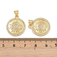 Латунные микропаве прозрачные подвески с фианитом&nbsp;KK-F919-36G