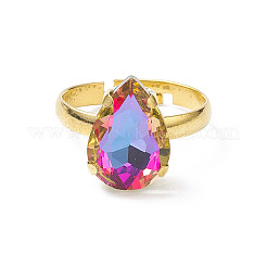 Стеклянные регулируемые кольца со стразами RJEW-JR00558