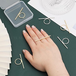 8 шт. 2-цветный сплав прямоугольный стержневой перстень для женщин FIND-CA0007-09