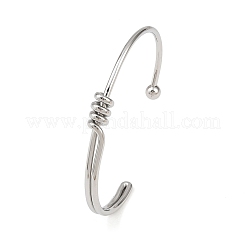 Браслеты-манжеты из нержавеющей стали 304 для женщин&nbsp;BJEW-C129-06P