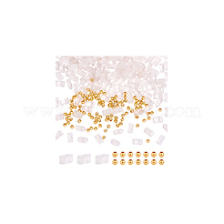 1 нить прямоугольных бусин из натурального розового кварца G-NB0005-53