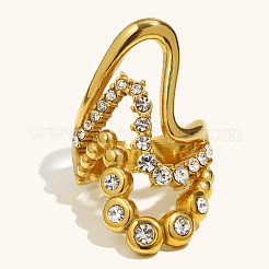 Кольца для пальцев из хирургической нержавеющей стали 316 с прозрачными фианитами&nbsp;FS-WG515DE-03