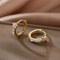 Латунные серьги-кольца из прозрачного кубического циркония FS-WG60F71-01