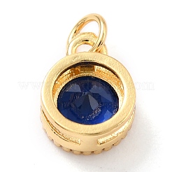 Ciondoli in vero ottone placcato oro 18k con zirconi cubici intarsiati&nbsp;ZIRC-L100-081G-08