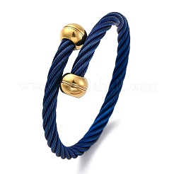 Браслеты-торсионы из нержавеющей стали 304 для женщин BJEW-P310-22BL