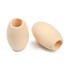 ウッドビーズ  オーバル  湯通しアーモンド  28.5~30x18.5~19.5mm  穴：9~9.5mm&nbsp;WOOD-F017-02A