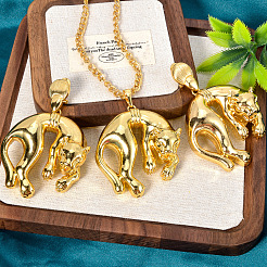 Комплекты из латунных серег-гвоздиков и ожерелий с подвесками для женщин&nbsp;FS-WGDC970-02