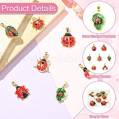 7 шт. 7 стиля латунных эмалевых подвесок&nbsp;KK-CJ0003-79