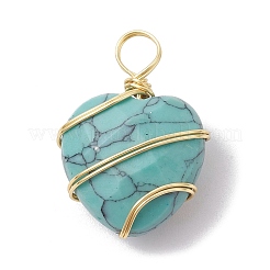 Подвески из медной проволоки из смешанных натуральных и синтетических драгоценных камней PALLOY-JF02491