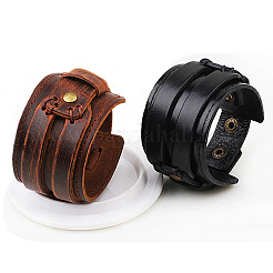 1шт. широкий шнур из воловьей кожи браслеты BJEW-CL0001-07B