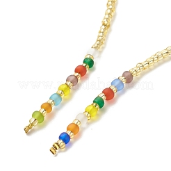 Collana multistrato con nodo di corda di perline di vetro per donna&nbsp;NJEW-JN03907