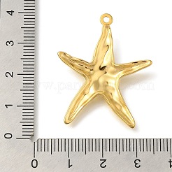 海をテーマにした304ステンレススチールペンダント  18KGP本金メッキ  ヒトデ  35x28.5x4mm  穴：1.6mm&nbsp;X-STAS-Z092-06G-01