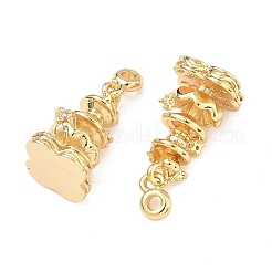 Латунные микропаве прозрачные подвески с фианитом&nbsp;KK-T080-24G